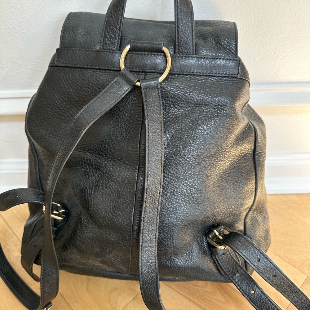 COACH F37410 BILLIE BACKPACK BLACK PEBBLED LEATHER GOLD TRIM - Picture 6 of 13